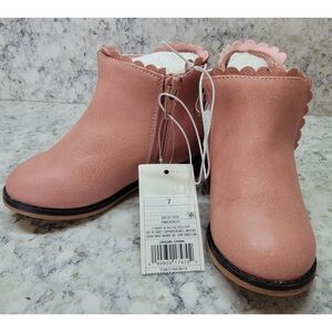 Cat & Jack Toddler Girls Size 7 Pink Ashley Glitter Booties Discontinued NWT‎